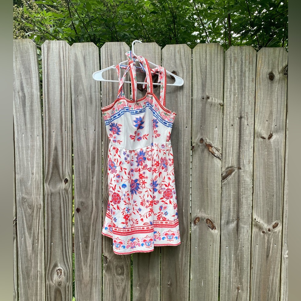 SHEIN Floral Sundress with Red and Blue Accents